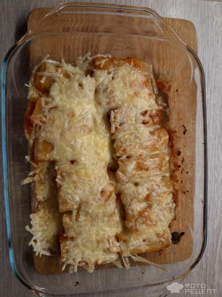 Рецепт: Фаршированные макароны на сковороде - можно готовить в духовке и на сковороде!