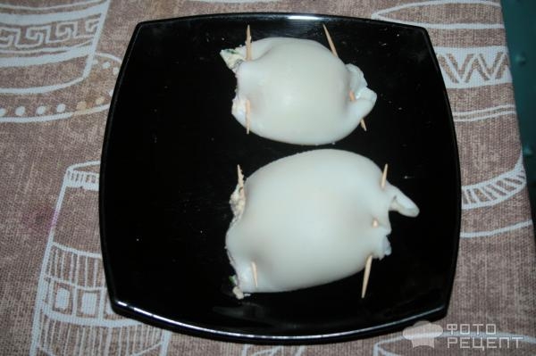 Рецепт: Фаршированный кальмар - По рецепту Константина Ивлева