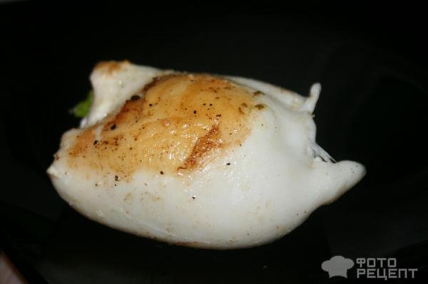 Рецепт: Фаршированный кальмар - По рецепту Константина Ивлева