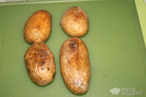 Рецепт: Фаршированный картофель - С ветчиной и сыром Рецепт: Фаршированный картофель - С ветчиной и сыром