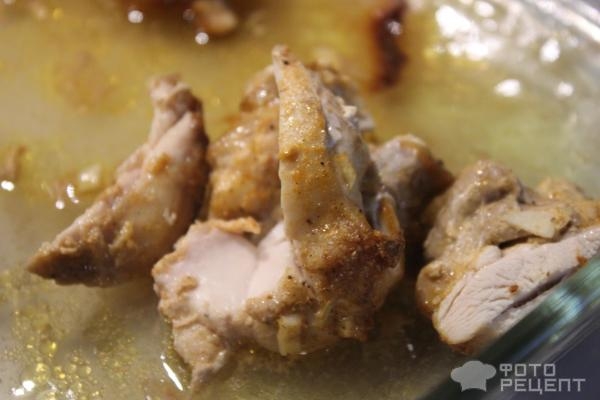 Рецепт: Филе бедра курицы в соусе - в нахлест в духовке Рецепт: Филе бедра курицы в соусе - в нахлест в духовке