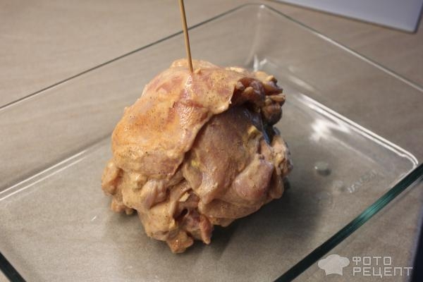 Рецепт: Филе бедра курицы в соусе - в нахлест в духовке Рецепт: Филе бедра курицы в соусе - в нахлест в духовке