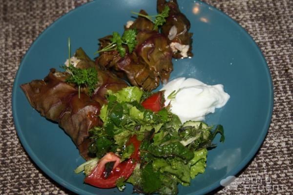 Рецепт: Голубцы из свекольных листьев - с молодой свекольной ботвой Рецепт: Голубцы из свекольных листьев - с молодой свекольной ботвой