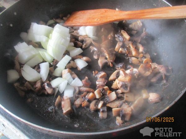 Рецепт: Гречка по-купечески - с грибами и фаршем Рецепт: Гречка по-купечески - с грибами и фаршем