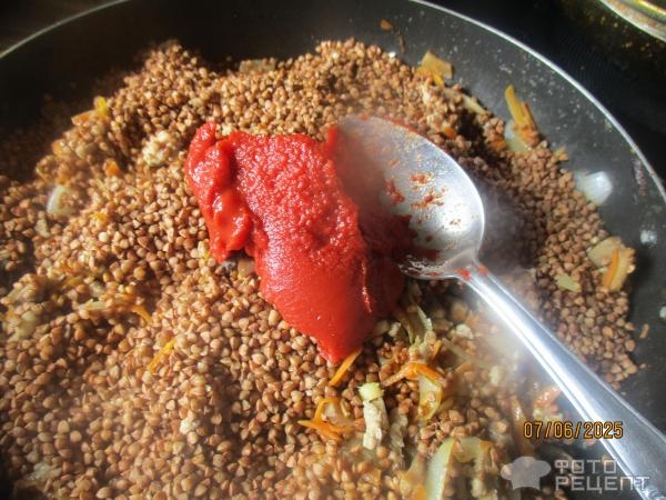 Рецепт: Гречка по-купечески - с грибами и фаршем Рецепт: Гречка по-купечески - с грибами и фаршем