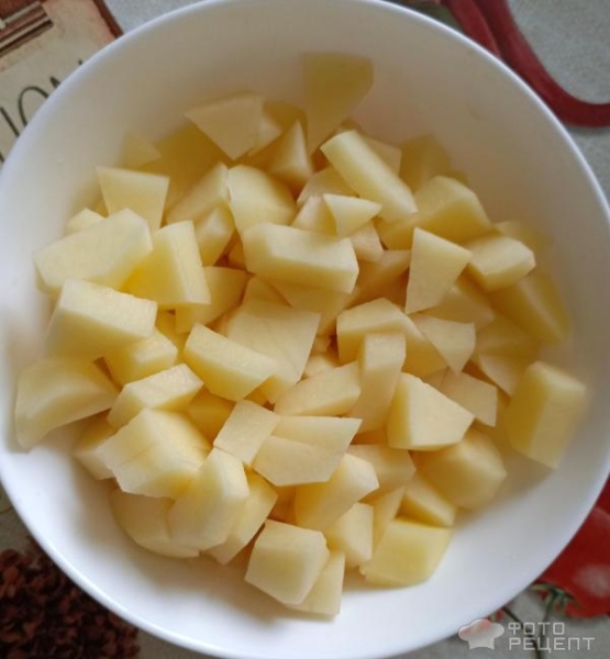 Рецепт: Грибной суп с лисичками - с картофелем и поджаркой