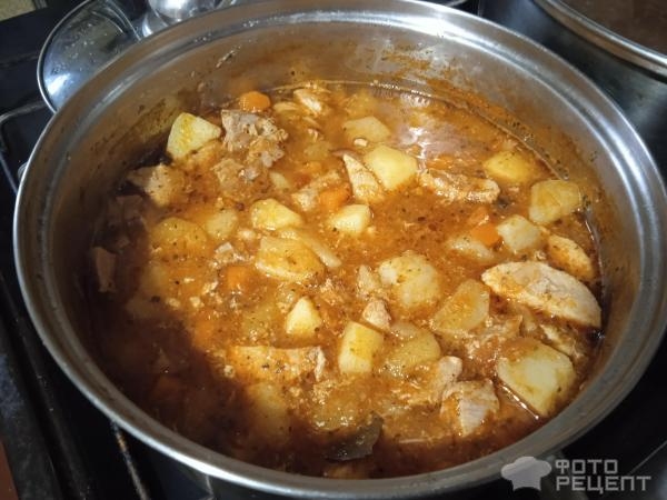 Рецепт: Гуляш мясной - из свинины Рецепт: Гуляш мясной - из свинины