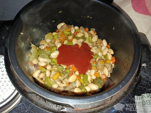 Рецепт: Гуляш мясной - со свининой и фасолью Рецепт: Гуляш мясной - со свининой и фасолью