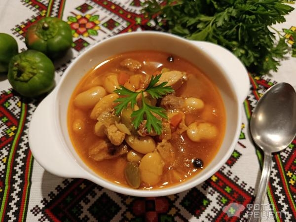 Рецепт: Гуляш мясной - со свининой и фасолью Рецепт: Гуляш мясной - со свининой и фасолью