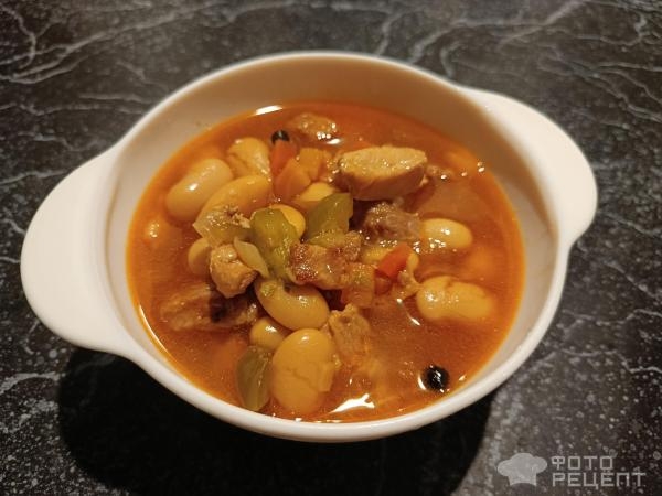 Рецепт: Гуляш мясной - со свининой и фасолью Рецепт: Гуляш мясной - со свининой и фасолью