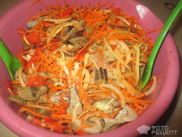 Рецепт: Хе из печени - азиатский рецепт Рецепт: Хе из печени - азиатский рецепт