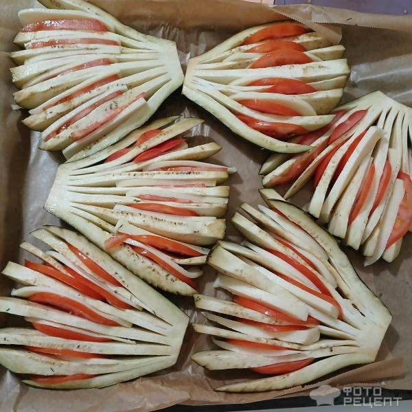 Рецепт: "Хвост павлина" или веер из баклажанов - Запечённые в духовке с сыром под сметанным соусом Рецепт: "Хвост павлина" или веер из баклажанов - Запечённые в духовке с сыром под сметанным соусом