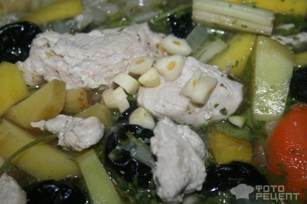 Рецепт: Индейка с овощами - с любистоком