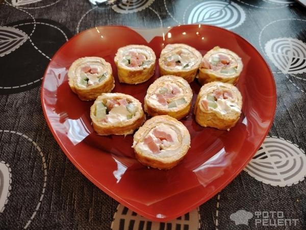 Рецепт: Яичный ролл - с горбушей