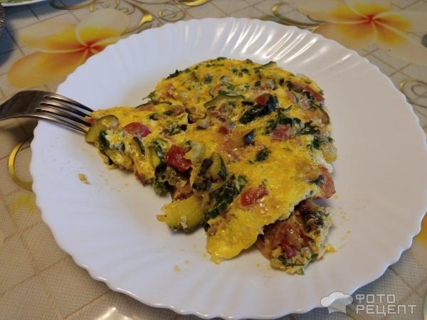 Рецепт: Кабачки обжаренные, в омлете - На сковороде, с зеленью.