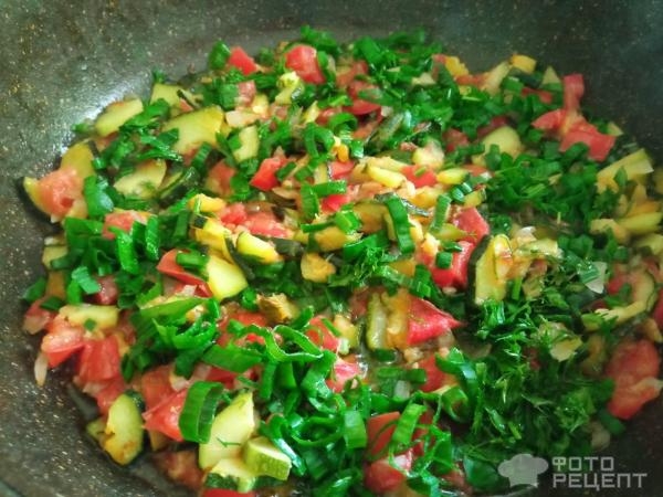 Рецепт: Кабачки обжаренные, в омлете - На сковороде, с зеленью.