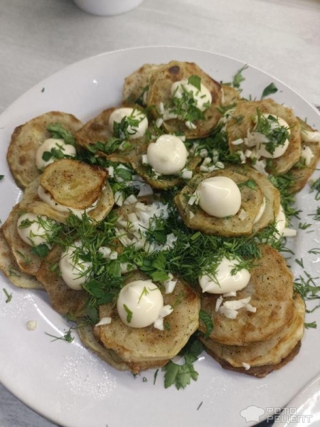 Рецепт: Кабачки жареные, закусочные - С чесноком, классические