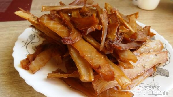 Рецепт: Кальмары сушеные - Отличный перекус. Рецепт: Кальмары сушеные - Отличный перекус.
