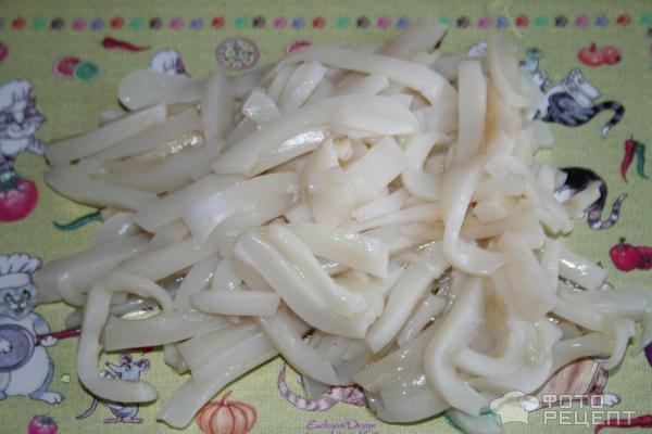 Рецепт: Кальмары в сливках - с яйцом