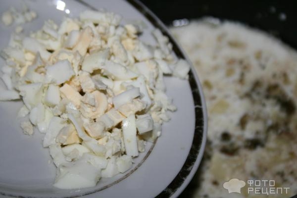 Рецепт: Кальмары в сливках - с яйцом