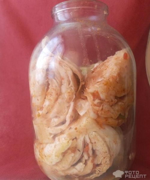 Рецепт: Капуста белокочанная ферментированная "Чимчи" - Гениально и просто