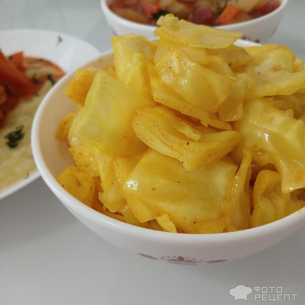 Рецепт: Капуста по-корейски - Яркая красивая маринованная капуста с куркумой. Рецепт: Капуста по-корейски - Яркая красивая маринованная капуста с куркумой.