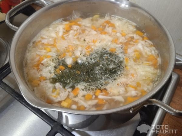 Рецепт: Капустно-щавелевый суп - квашеная капуста, замороженный щавель Рецепт: Капустно-щавелевый суп - квашеная капуста, замороженный щавель