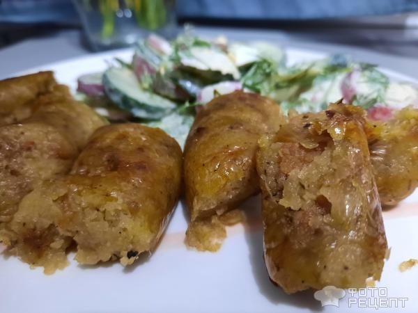 Рецепт: Картофельная колбаса - Бульбяная кишка со шкварками и жареным луком. Рецепт: Картофельная колбаса - Бульбяная кишка со шкварками и жареным луком.