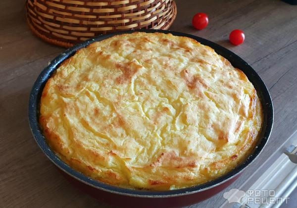 Рецепт: Картофельная запеканка с мясным фаршем - В духовке с жареным лучком и фаршем Рецепт: Картофельная запеканка с мясным фаршем - В духовке с жареным лучком и фаршем