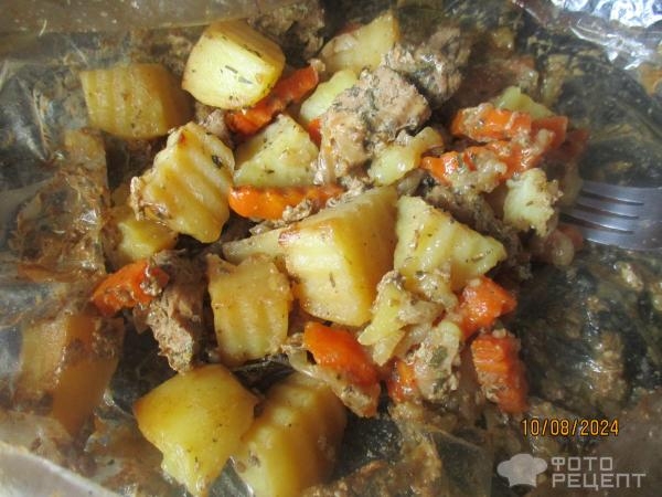 Рецепт: Картошка с мясом в рукаве - в духовке Рецепт: Картошка с мясом в рукаве - в духовке