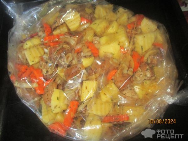 Рецепт: Картошка с мясом в рукаве - в духовке Рецепт: Картошка с мясом в рукаве - в духовке