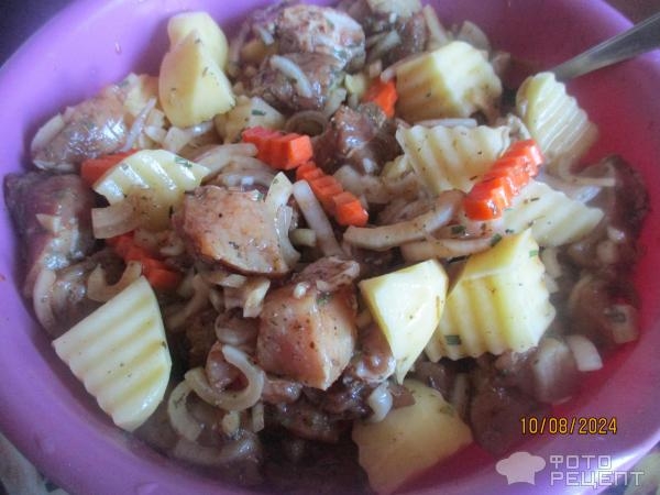 Рецепт: Картошка с мясом в рукаве - в духовке Рецепт: Картошка с мясом в рукаве - в духовке