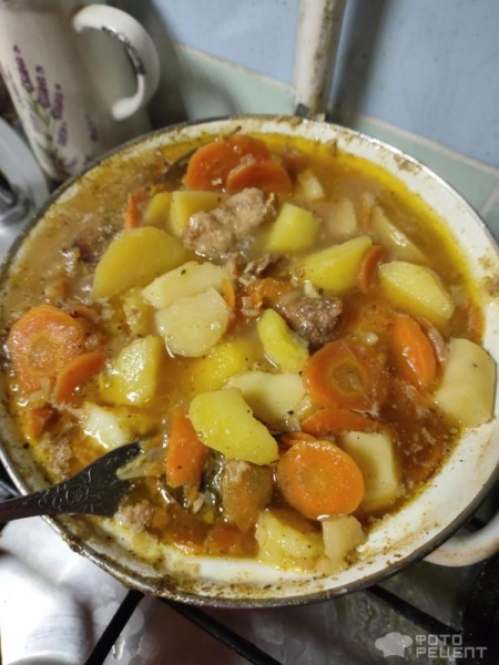 Рецепт: Картошка, тушеная с куриной грудкой - Сочное блюдо