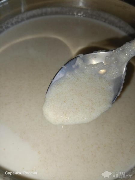 Рецепт: Каша из Полбяной манки - На цельном молоке, со сливочным маслом.