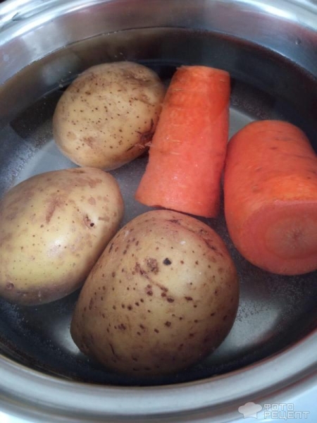 Рецепт: Классический винегрет с квашеной капустой - С красной фасолью Рецепт: Классический винегрет с квашеной капустой - С красной фасолью