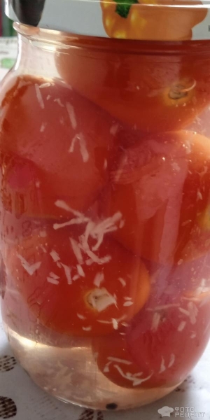 Рецепт: Консервированные помидоры "в снегу" - С чесноком Рецепт: Консервированные помидоры "в снегу" - С чесноком