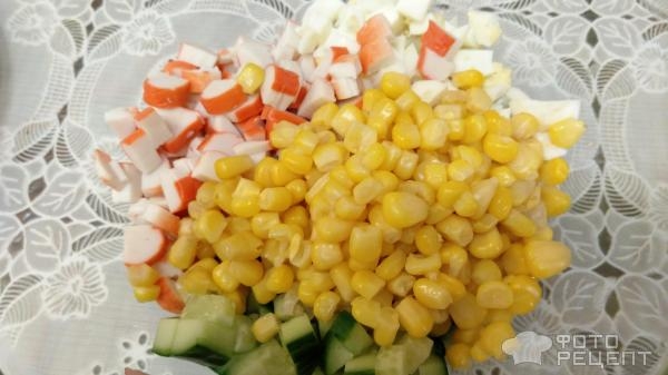 Рецепт: Крабовый салат - без риса Рецепт: Крабовый салат - без риса