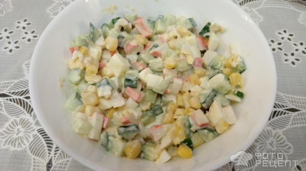 Рецепт: Крабовый салат - без риса Рецепт: Крабовый салат - без риса