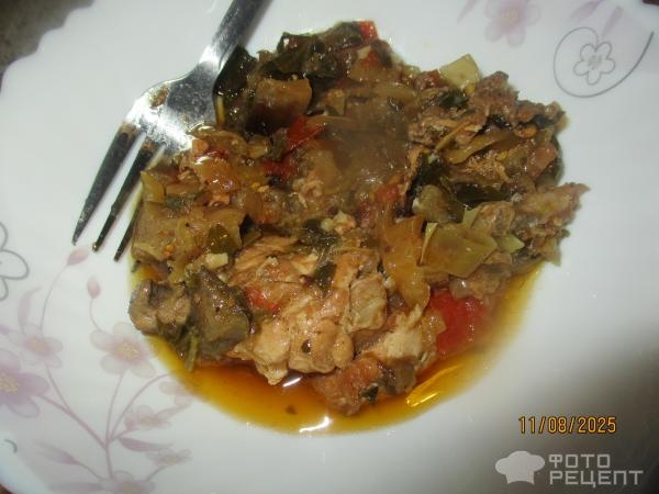 Рецепт: Курица с баклажанами и овощами - в мультиварке Рецепт: Курица с баклажанами и овощами - в мультиварке