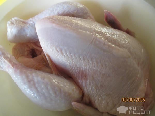 Рецепт: Курица тушеная в сливовом соусе и "русским" песто - в мультиварке-скороварке