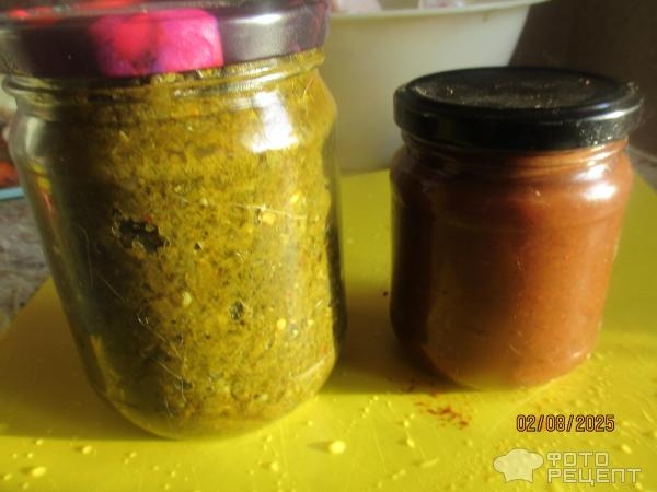 Рецепт: Курица тушеная в сливовом соусе и "русским" песто - в мультиварке-скороварке