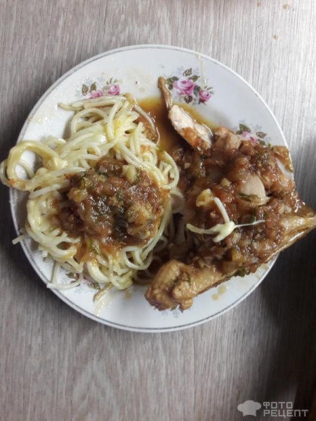 Рецепт: Куриные окорочка в маринаде - С цветной капустой и приправами. Рецепт: Куриные окорочка в маринаде - С цветной капустой и приправами.