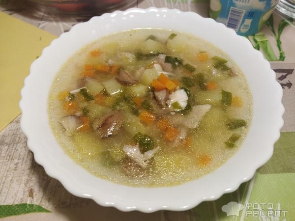 Рецепт: Куриный суп с кускусом - и грибами Рецепт: Куриный суп с кускусом - и грибами