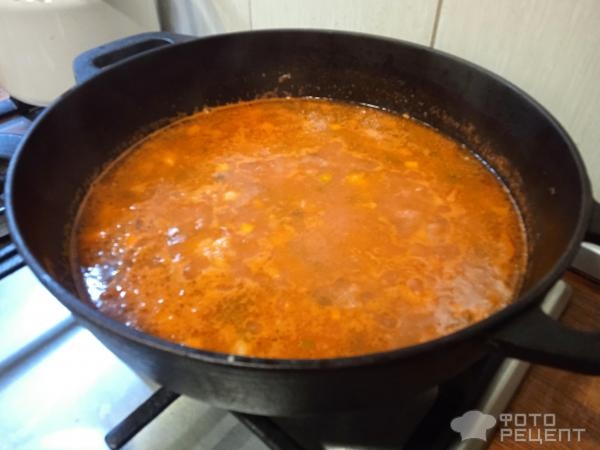 Рецепт: Куриный суп с рисом - и томатами и без картофеля Рецепт: Куриный суп с рисом - и томатами и без картофеля