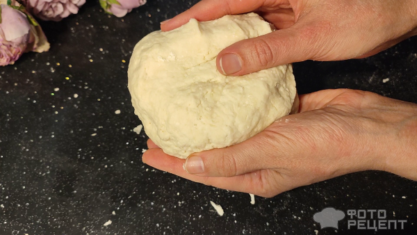 Рецепт: Кутабы с творогом и зеленью - и сыром