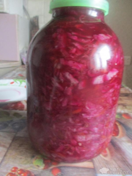 Рецепт: Квашеная капуста витаминная - со свеклой