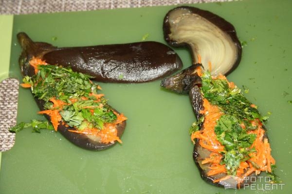 Рецепт: Квашеные баклажаны - с корейской морковью и зеленью Рецепт: Квашеные баклажаны - с корейской морковью и зеленью