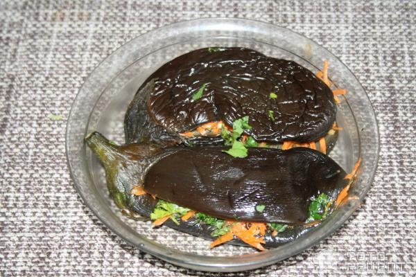 Рецепт: Квашеные баклажаны - с корейской морковью и зеленью Рецепт: Квашеные баклажаны - с корейской морковью и зеленью