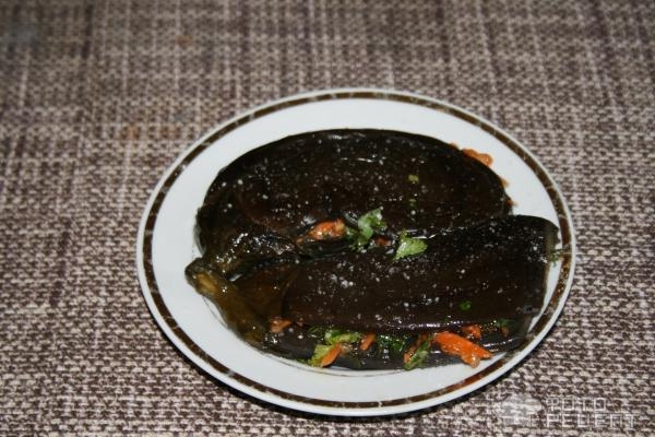 Рецепт: Квашеные баклажаны - с корейской морковью и зеленью Рецепт: Квашеные баклажаны - с корейской морковью и зеленью