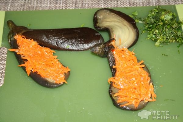 Рецепт: Квашеные баклажаны - с корейской морковью и зеленью Рецепт: Квашеные баклажаны - с корейской морковью и зеленью